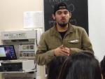 Project YANO board member David Morales speak to students.
